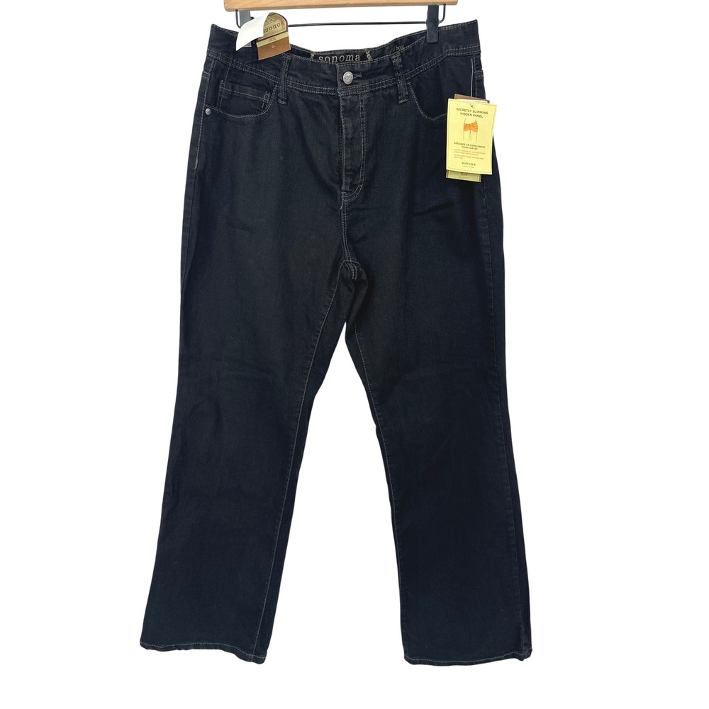 Sonoma Goods For Life Jeans Womens 16W Black Bootcut Secretly Slimming NWT Denim